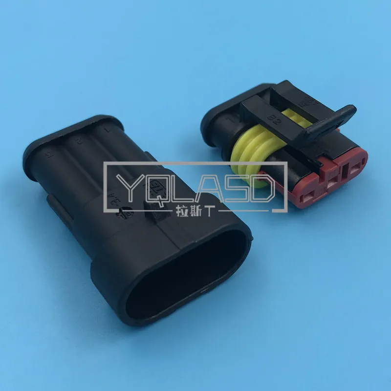 

1 Set 3 Way 282087-1 282105-1 Electrical Auto Socket Sealed Waterproof Car Connector AC Assembly With Terminals Seals