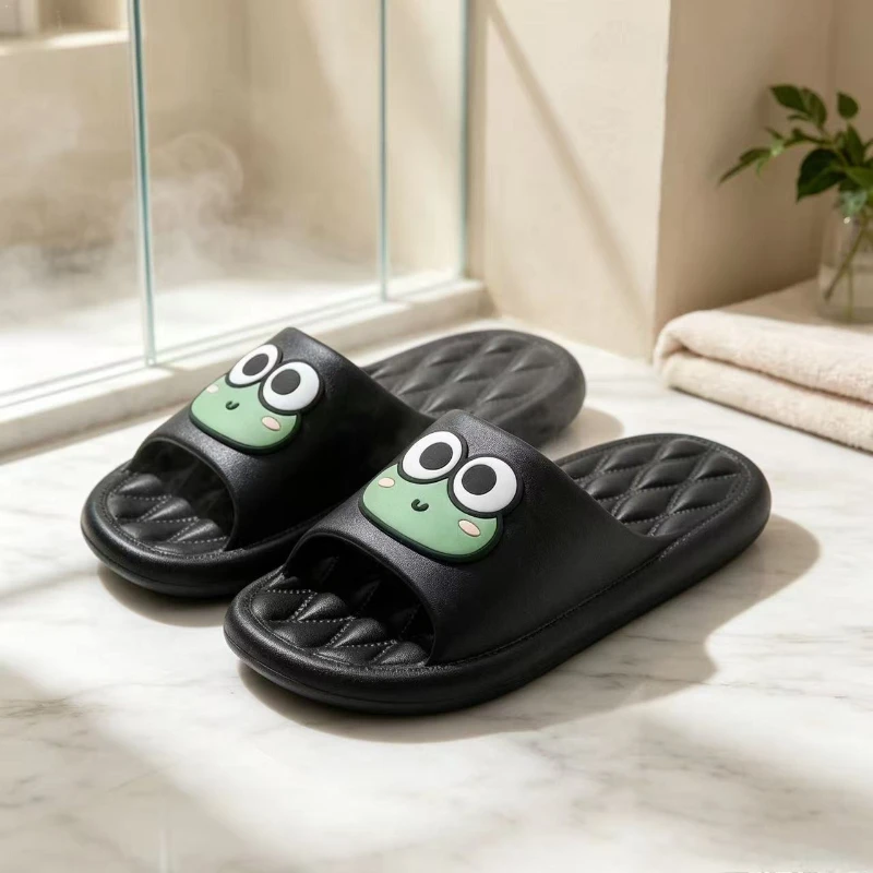 Summer New Bathroom Anti Slip Women's Slippers EVA Slippers Frog Soft Sole Comfortable Non-Slip Indoor Outdoor House Man Shoes