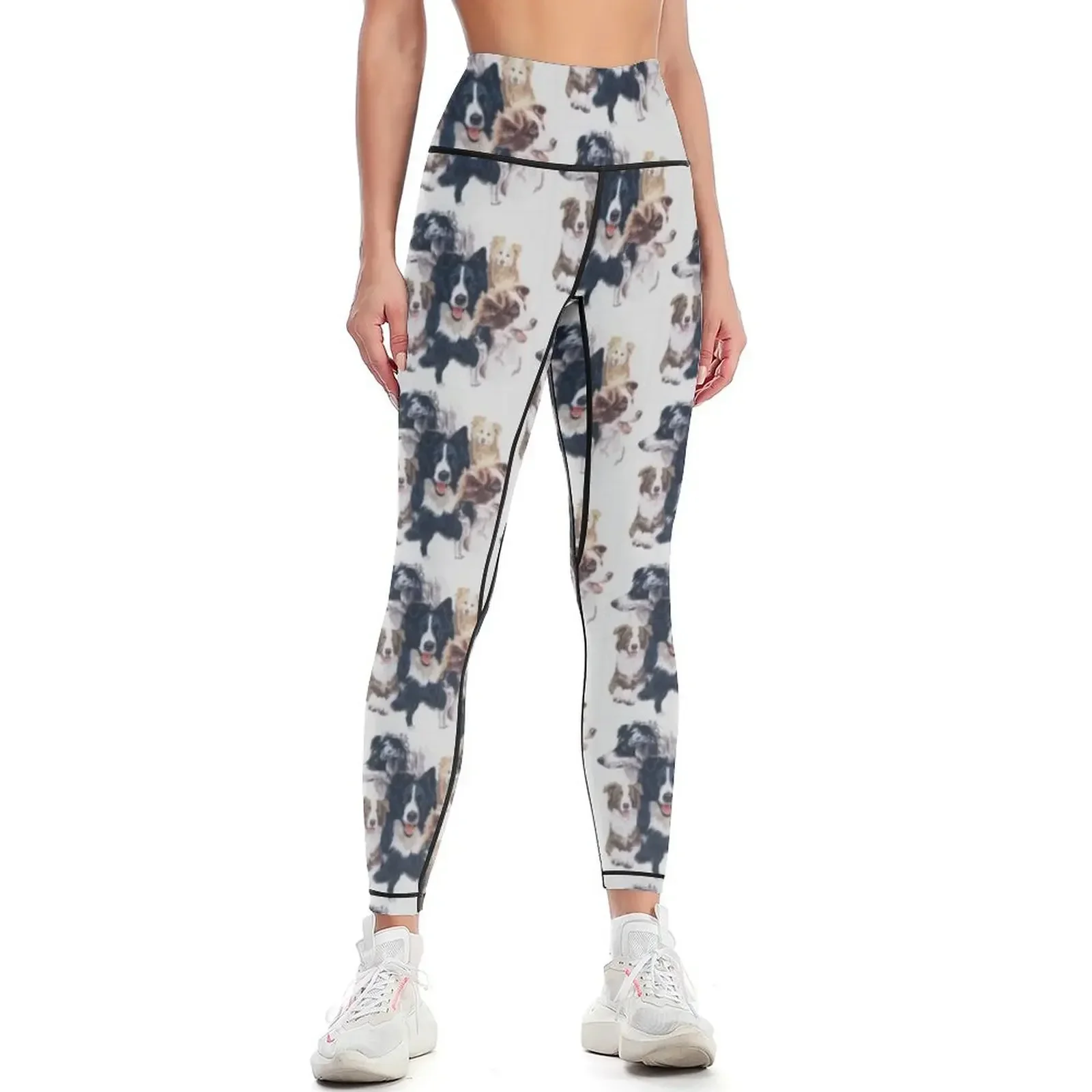 Border Collie Montage Leggings push up tights for active wear Pants sport jogging pants Womens Leggings