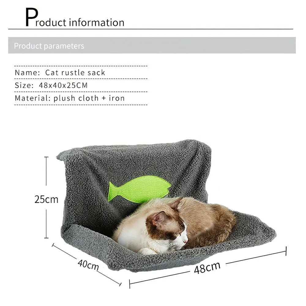 Cat radiator bed cat balustrade hammock warm wool bed cat