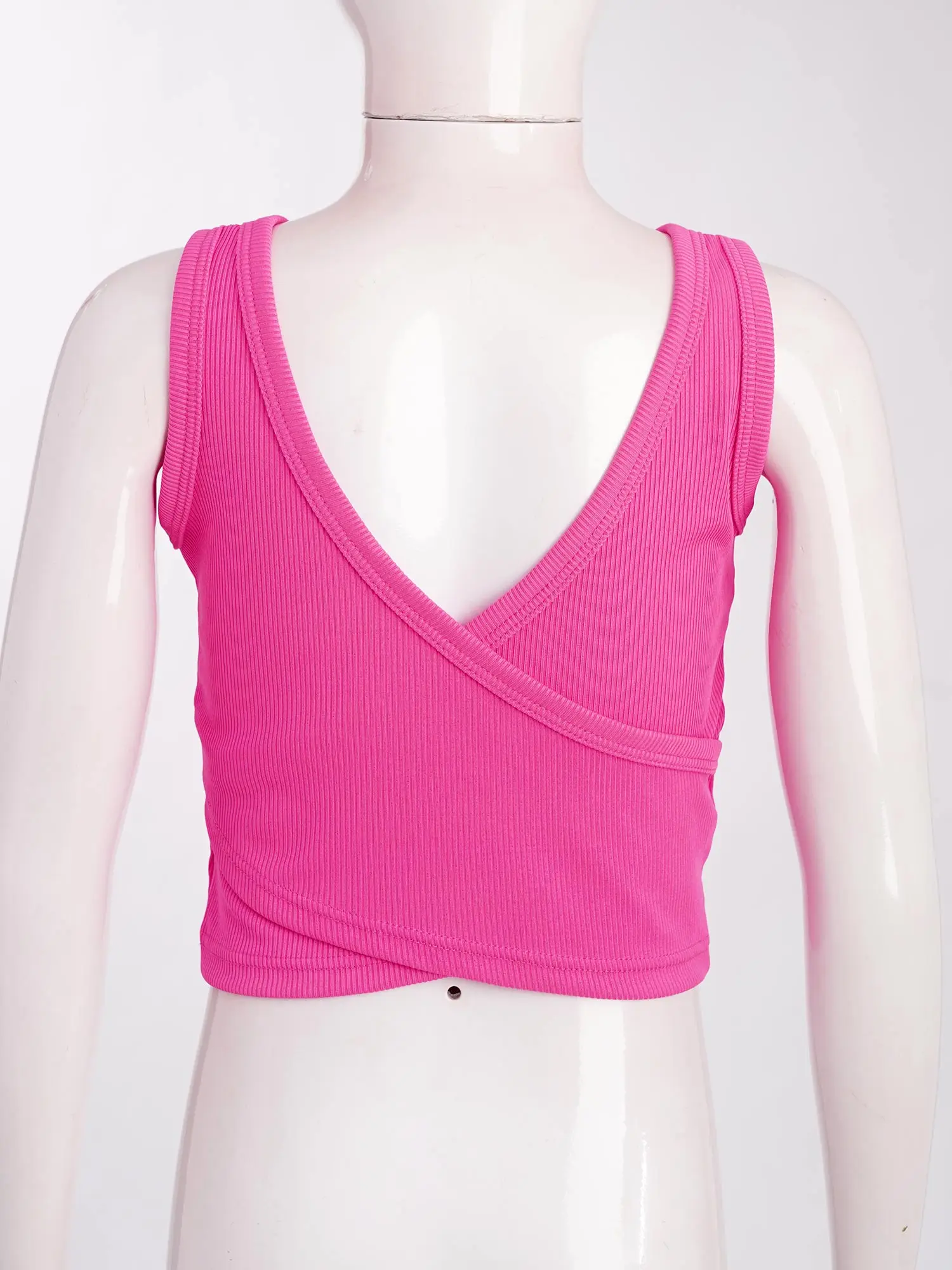 Costume da ballo di strada per ragazze Hiphop Top corto lavorato a maglia Stampa di lettere Gilet sportivo a costine Canotta incrociata sul retro Yoga Streetdance