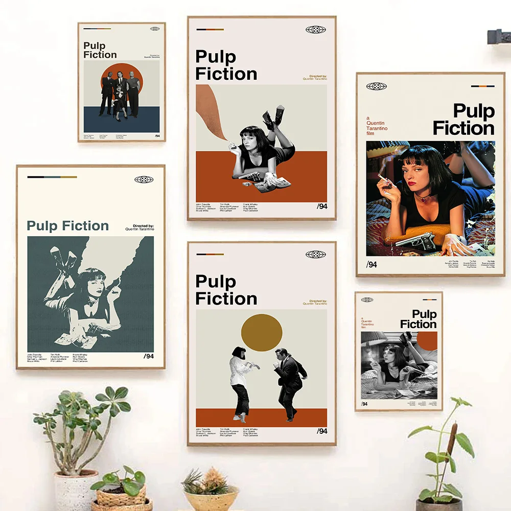 pulp-fiction-filme-classico-engracado-filme-abstrato-quentin-tarantino-poster-impressao-arte-de-parede-fotos-pintura-em-tela-sala-decoracao-de-casa