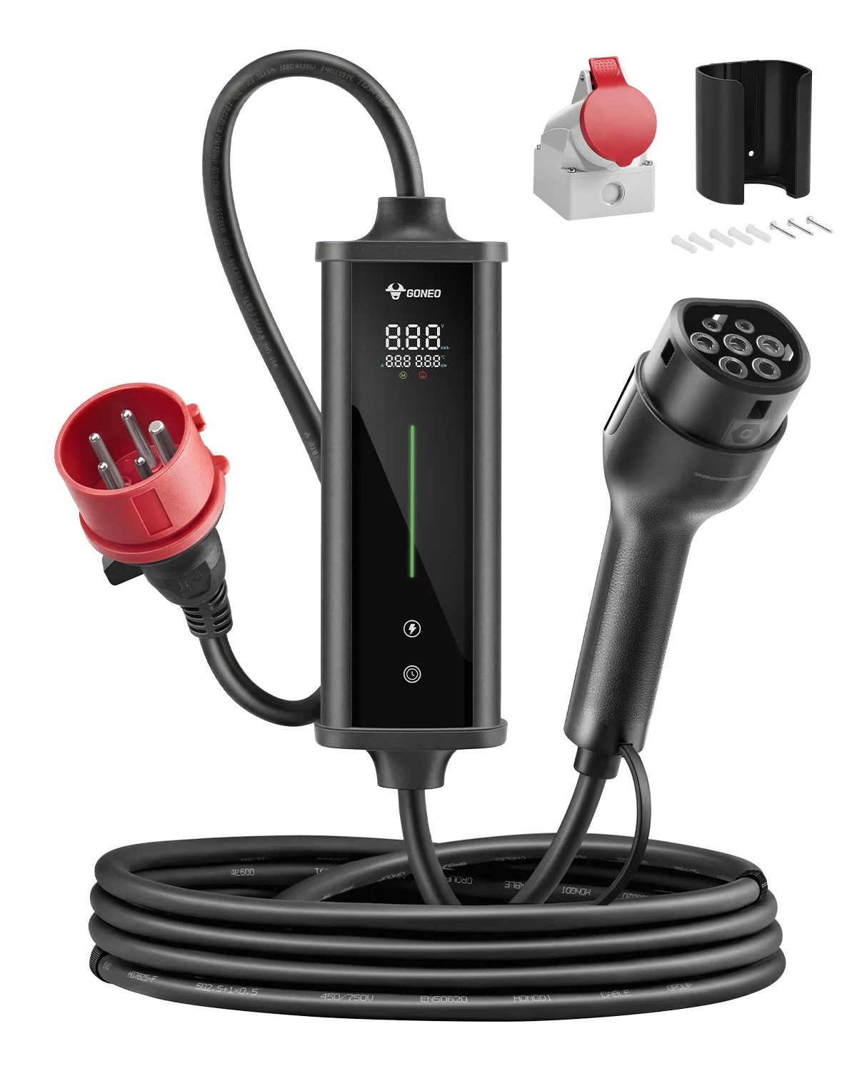 GONEO Typ 2 11kW 6M Tragbares EV-Ladekabel Wallbox-Ladestation