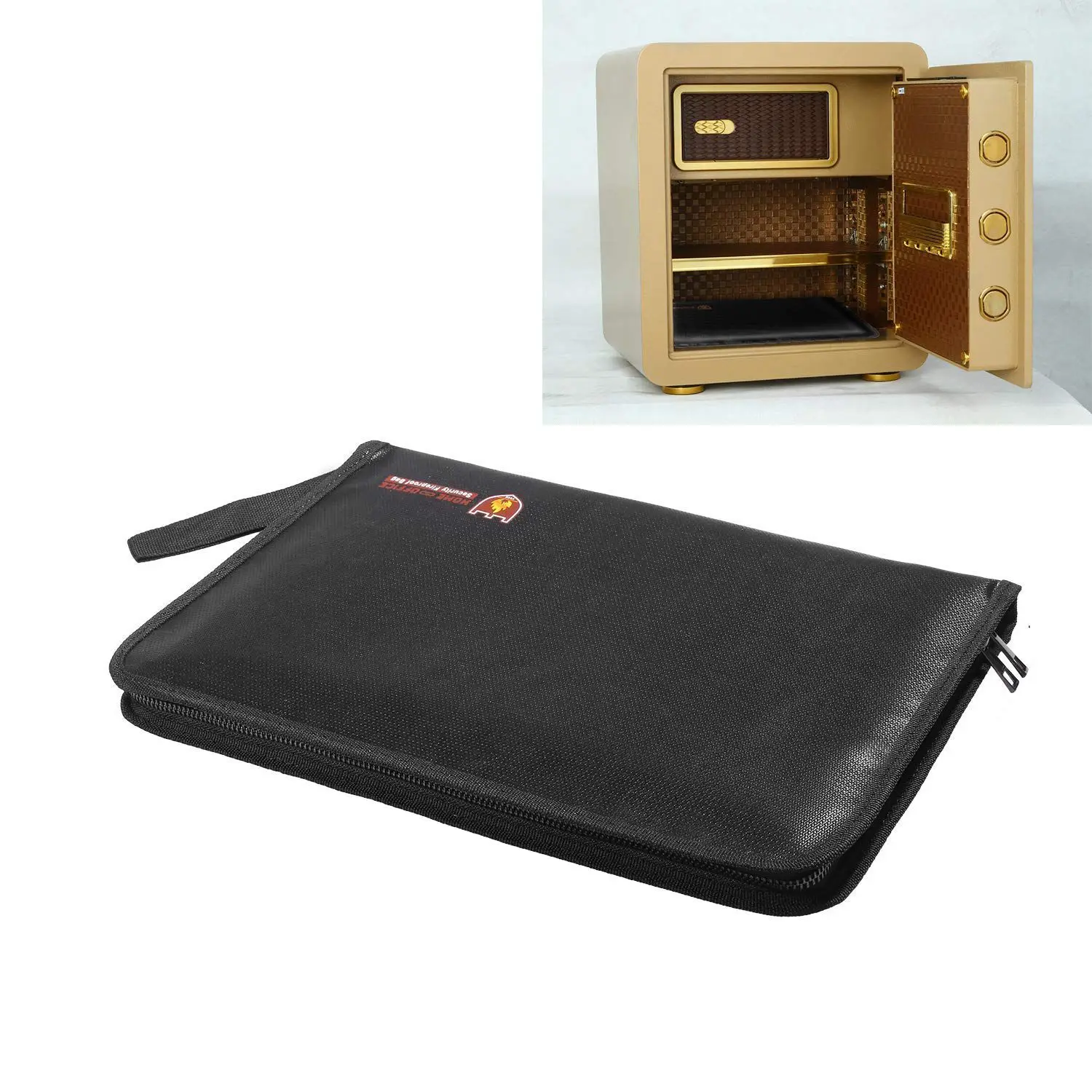 Creative Fireproof Files Folder Accordion Document Bag Office A4 12 Pockets Non-Itchy Silicone Coated Fire Resistant Safe Bags