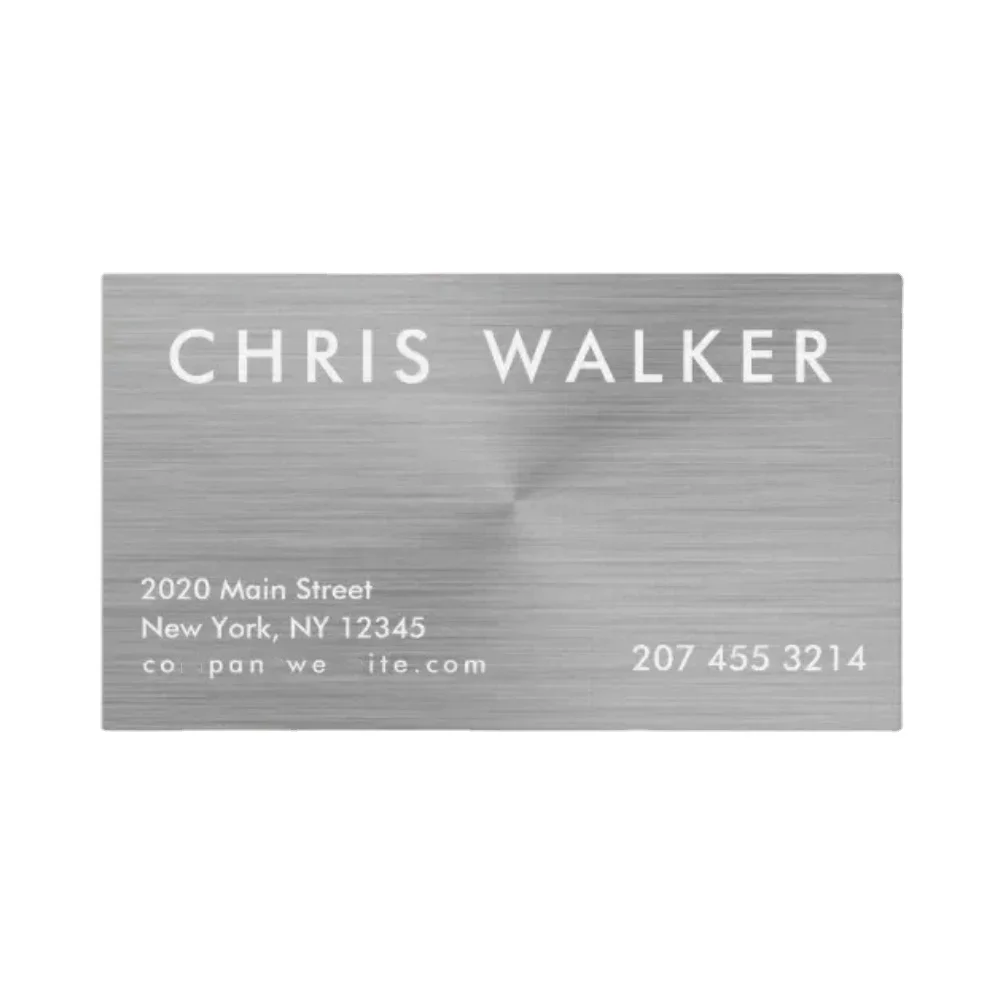

Custom logo Laser Engraving Blank Luxury 0.3mm 0.8mm White Matt Black Silver Gold Brushed Metal Titanium Business Card