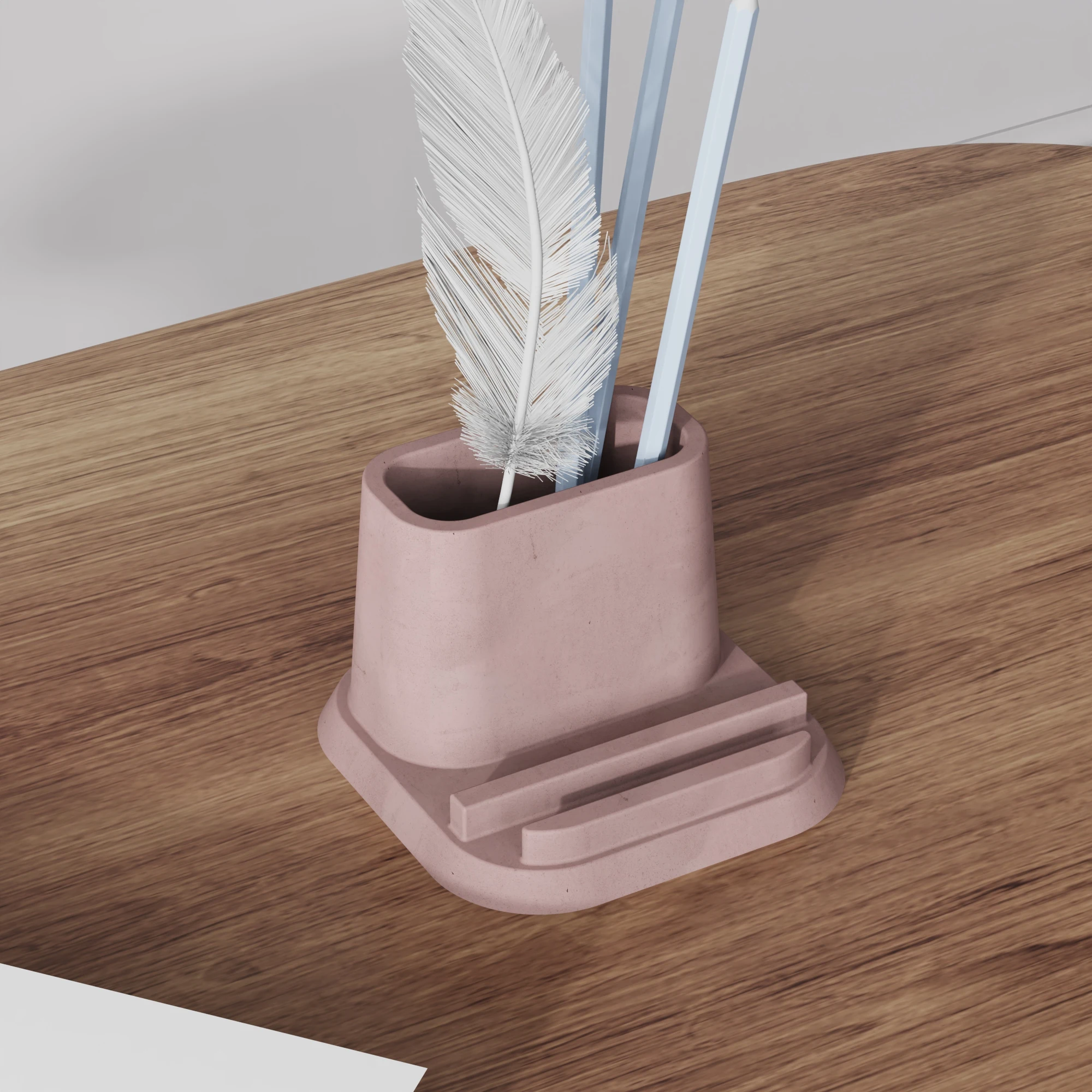 Multi-functional Cement Pen Holder Silicone Mold, Creative Concrete Mobile Phone Stand, Office Storage Desk Decoration Mold - Image 2