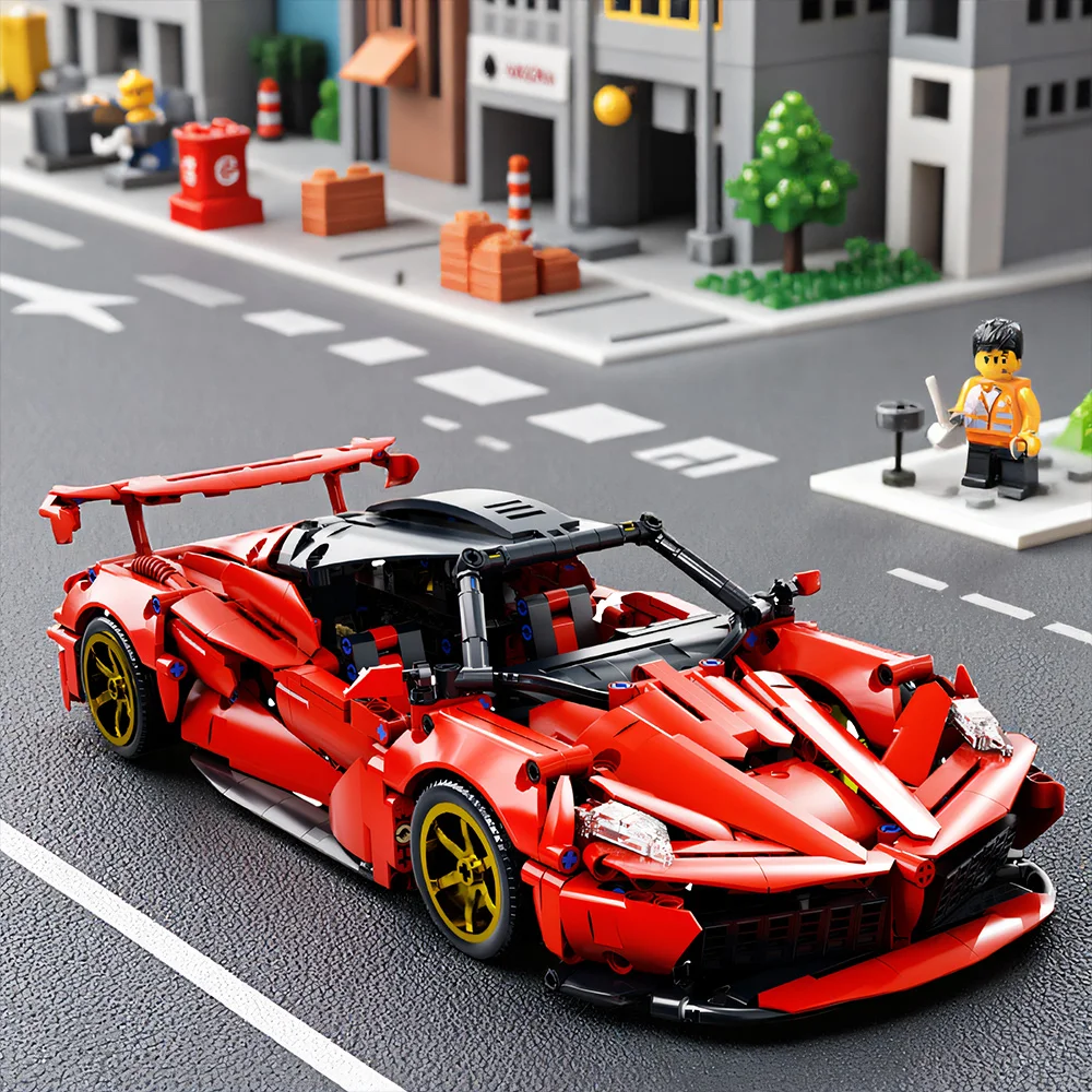 

Creative Technical Sports Car Building Bricks 1000pcs MOC Model Kit Desktop Display Holiday Gift Adults Kids Building Block