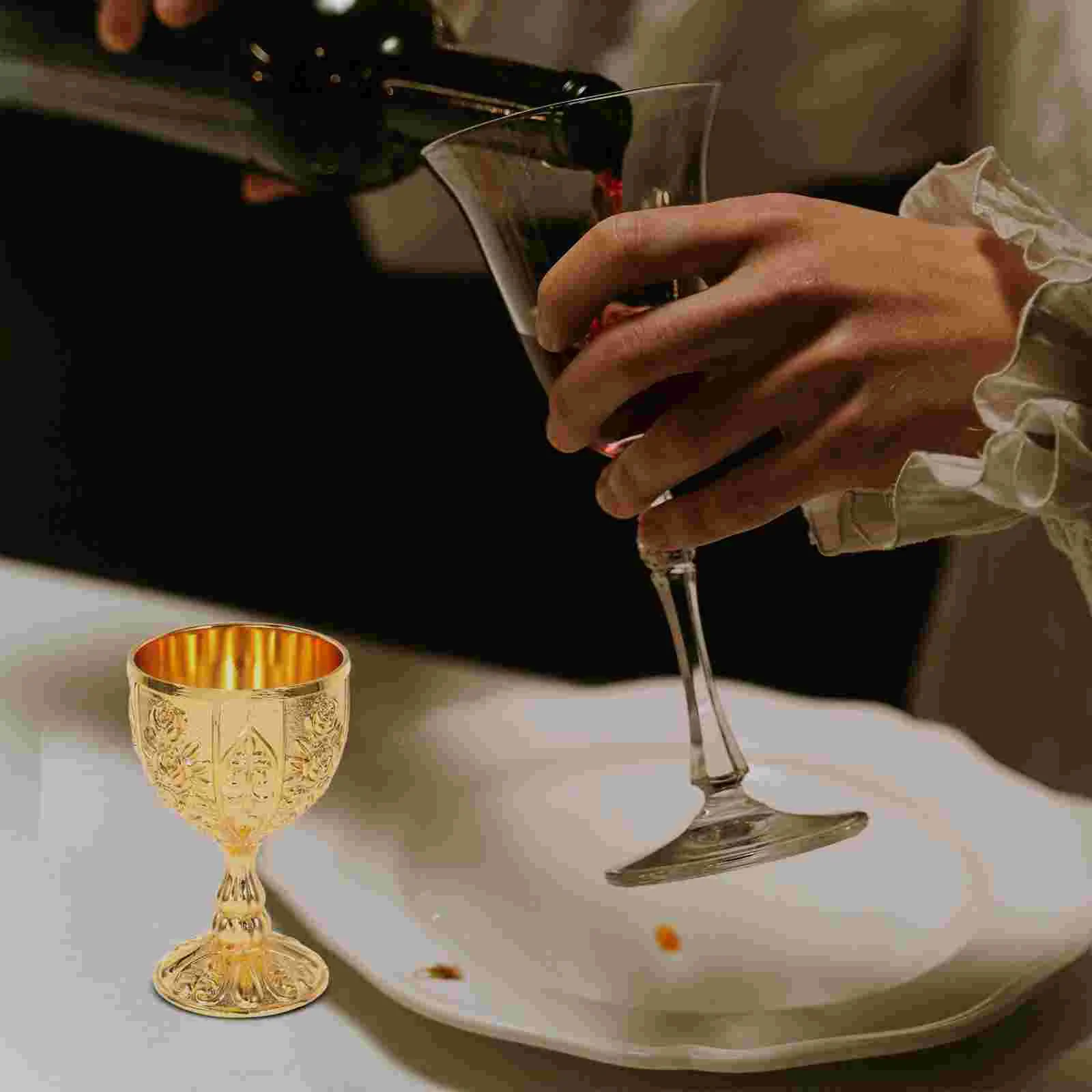 كأس الرجعية الزجاج الكاليس تاج الزينة خمر التنين حفلة عيد ميلاد أكواب كأس النحاس الذهبي #6