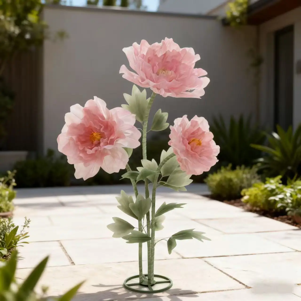 Riesige Outdoor-Seidenblumen in Rosa für Hochzeitsdekoration, Künstliche Blumen zur Dekoration, Pfingstrosen für Gangdekoration, Hintergrunddekoration mit Ständer – Detail 9