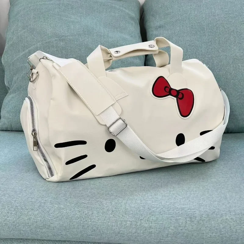 Large Capacity Travel Carry on Luggage Designer Bags Luxury Cute Hello Kitty Waterproof Duffle Bag Fashion Trend Brand Handbag