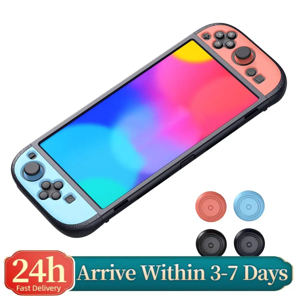 For NS2 Split Silicone Handle Sleeve with Thumbstick Caps Two Color Protect Sleeve Gamepad Protective Cover Gaming Accessories