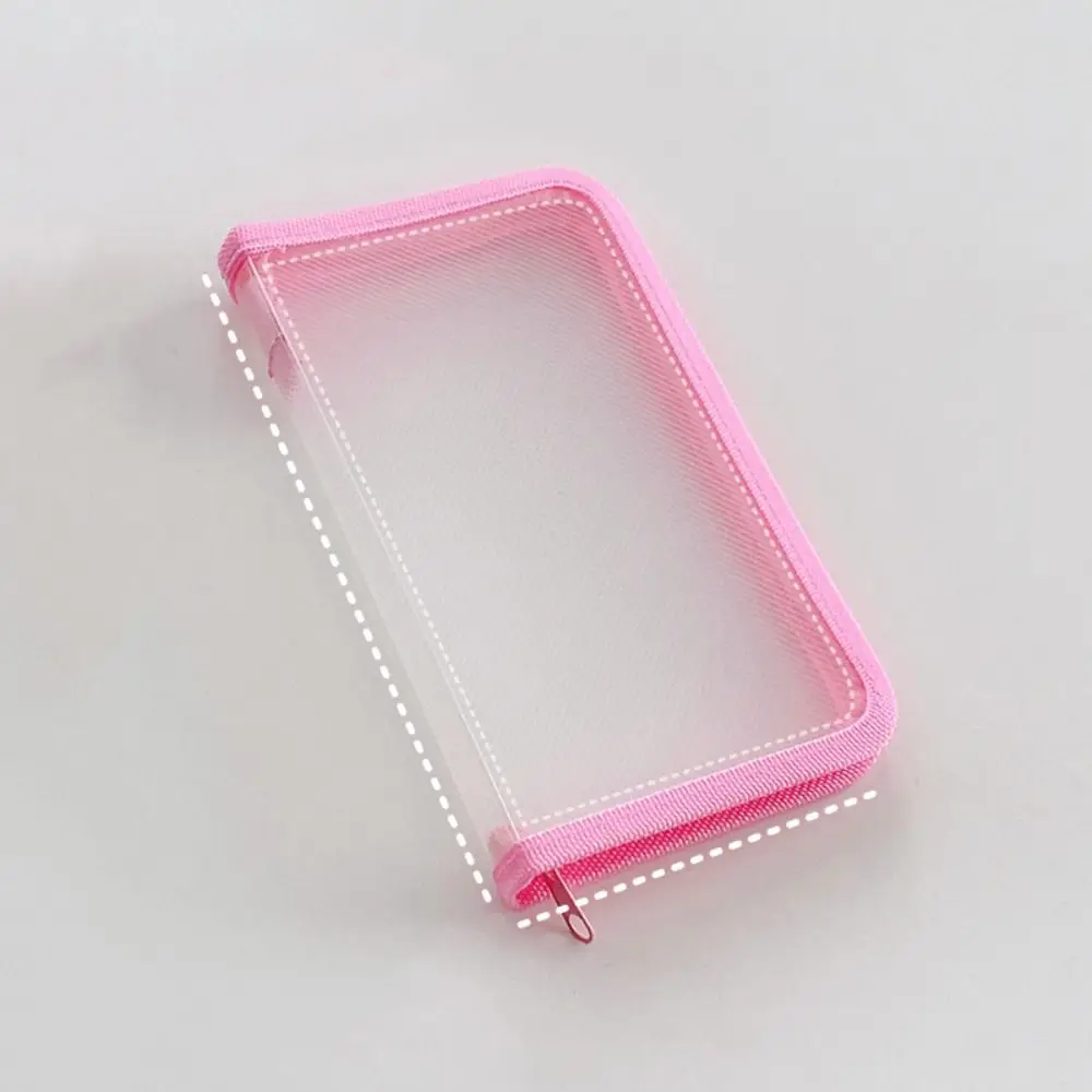 Multifunctional Transparent Zipper Pouch A6 Solid Color File Folder Bag Transparent Large Capacity Stationery Organizer Pouch