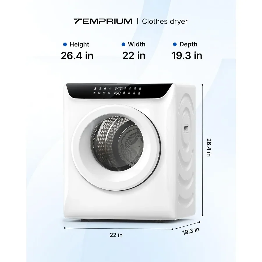 `3.5 Cu.Ft Portable Clothes Dryer with LED Digital Control Panel, Compact Front Load Tumble Laundry Dryer, Stainless Steel Drum for Apartment RV Small Home`