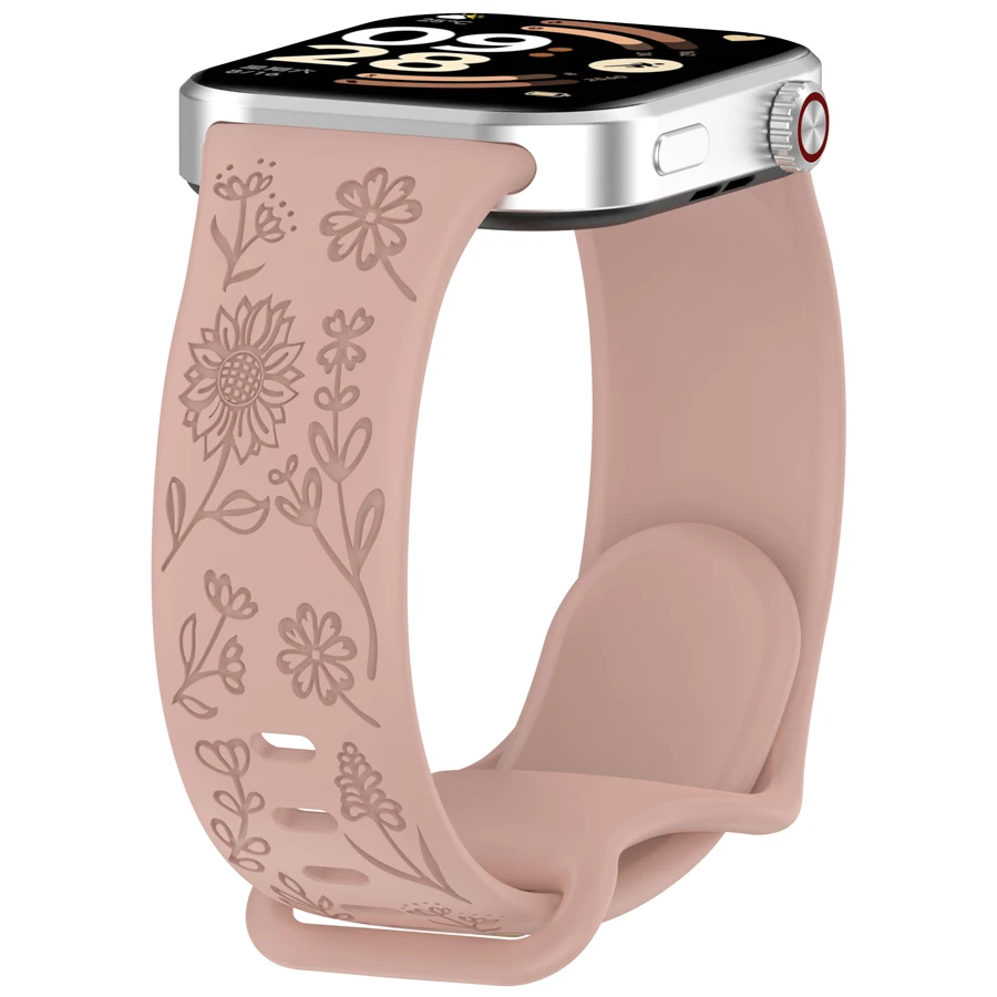 3D-gegraveerde bloemenband voor Xiaomi Mi Smart Band 8 Pro/9 Pro/10 Pro vervangende sport polsband voor Redmi Watch 4 5 6 armband
