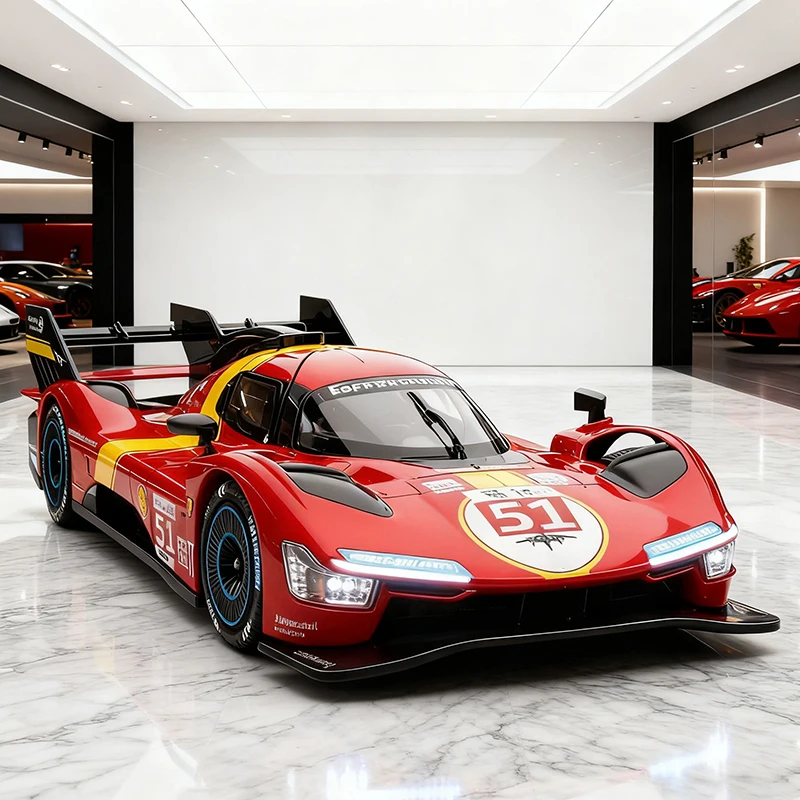 

1:22 499P Le Mans Racing Car Alloy Model Alloy Car Model Sound and Light Pull Back Children's Toy Collectibles Birthday Gift