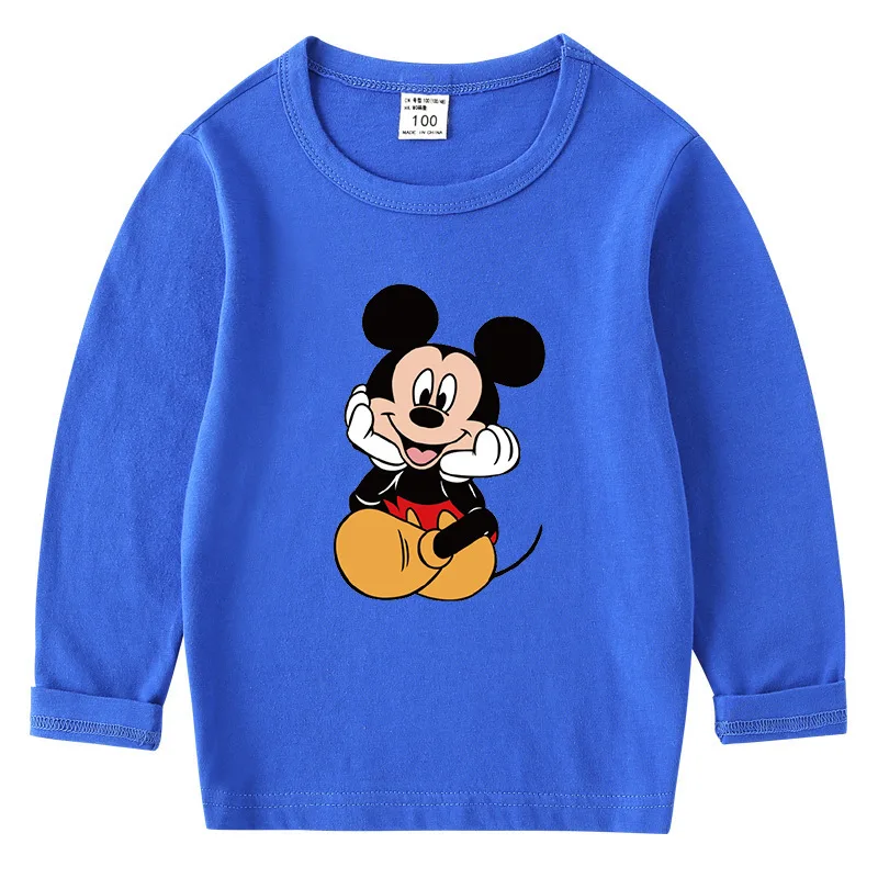 MINISO Disney Mickey Mouse and Donald Duck 2023 Children's Long-sleeved Tops Spring and Autumn Bottoming Shirt T-shirt