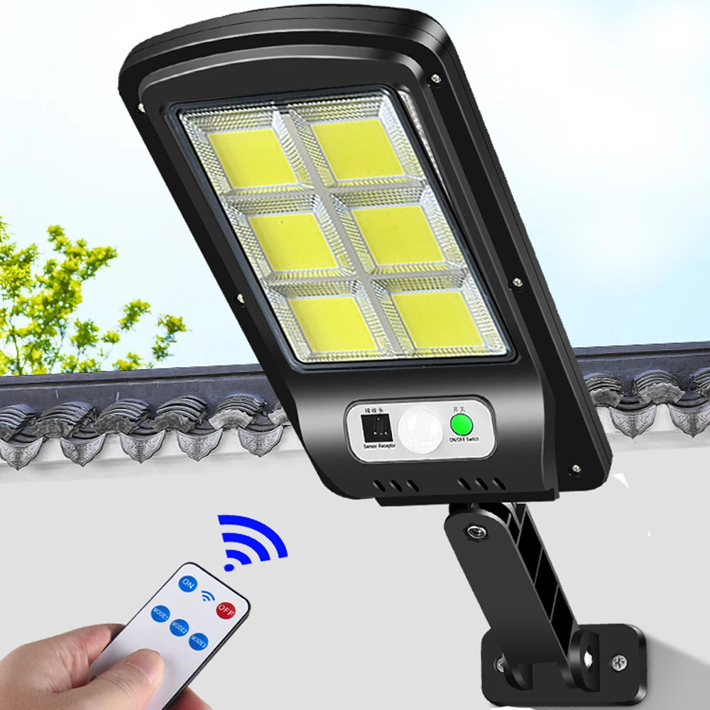 Solar Street Lights Outdoor Wireless Solar Security Wall Light Motion Sensor with 3 Lighting Modes for Porch Gutter Barn Garden