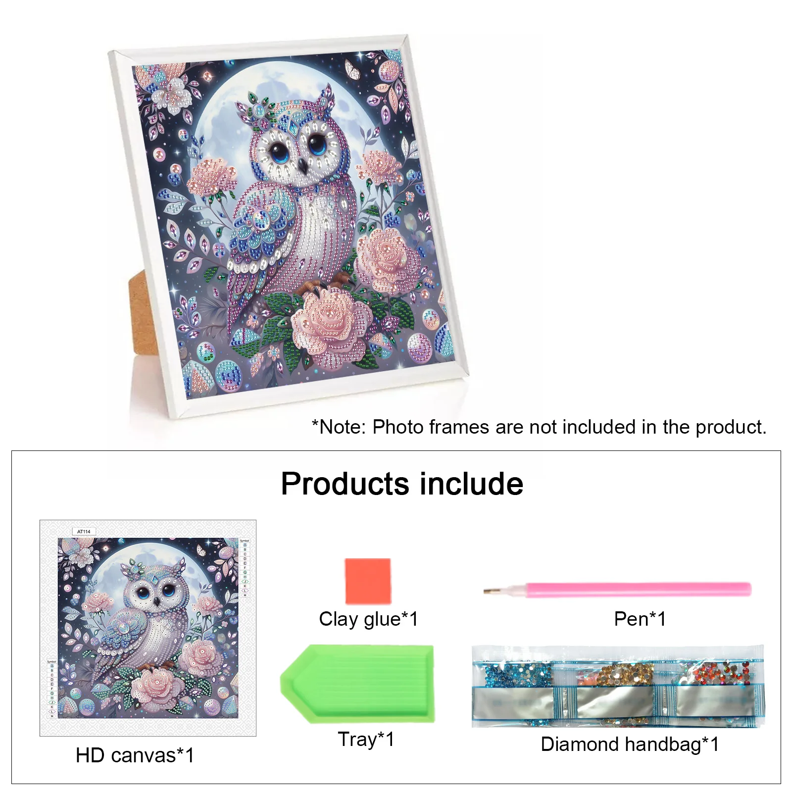 Owl Special Shape Diamond Art Painting Kit for Adult Beginner,Crystal Diamond pecial Shape Kit for Home Wall Decoration Gift view 3