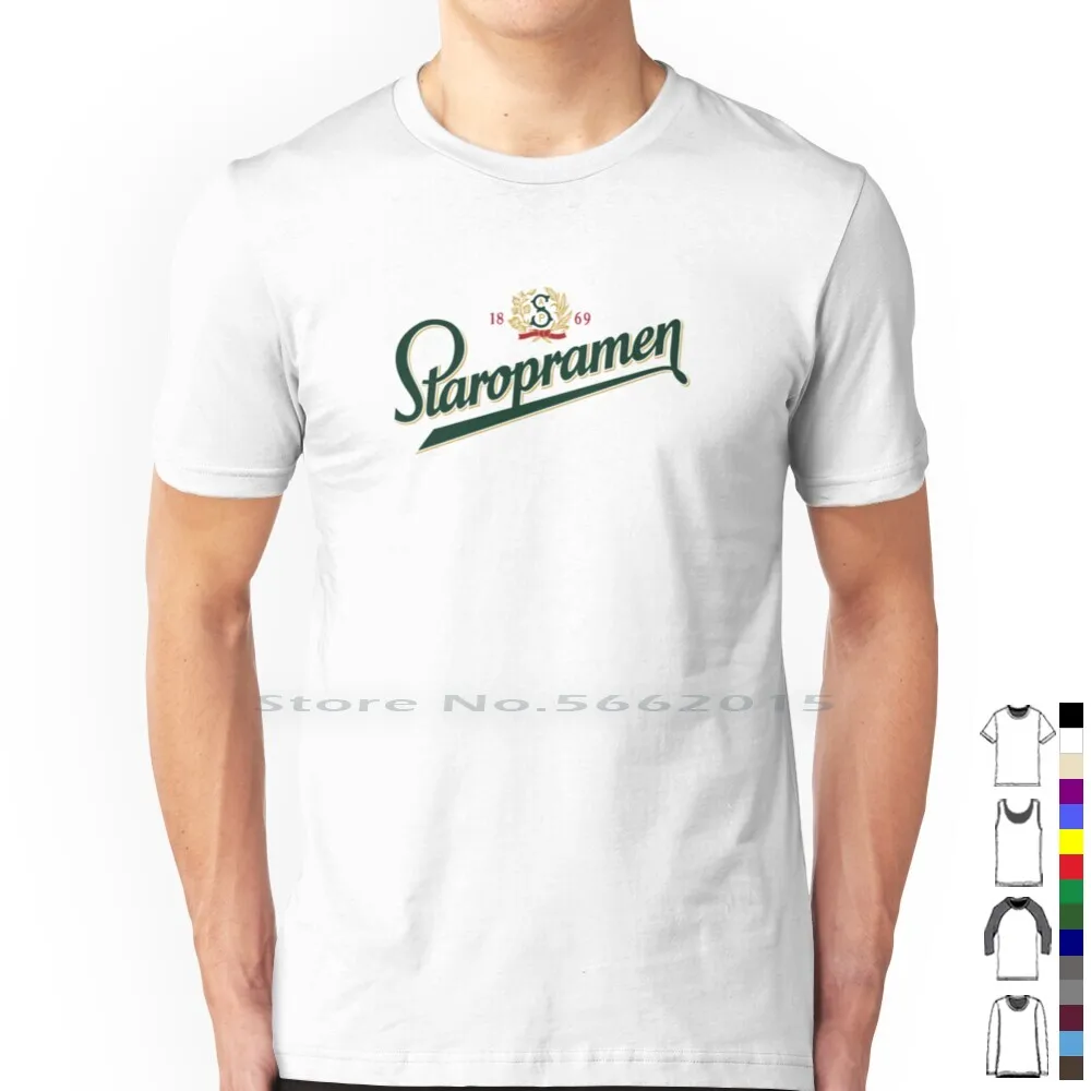 Staropramen T Shirt 100% Cotton Liquor Beer Drinks Cocktails Wine Whiskey Vodka Bartender Party Bourbon Rum Gin Tequila Short