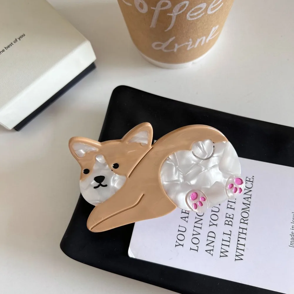 

Cute Acetic Acid Acetate Cat Hair Claw Pet Capibara Animal Hair Clip Hair Accessories Headdress Corgi Dog Shark Clip Female