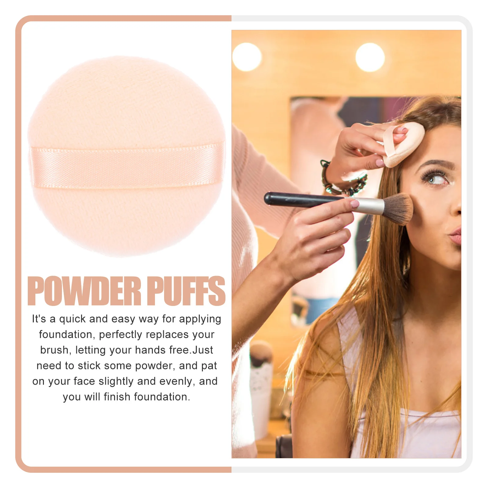 

4pcs Round Powder Puff Makeup Sponge Puff Non-Fluorescent Gentle Skin Care Foundation Application For Loose Powder Travel Home