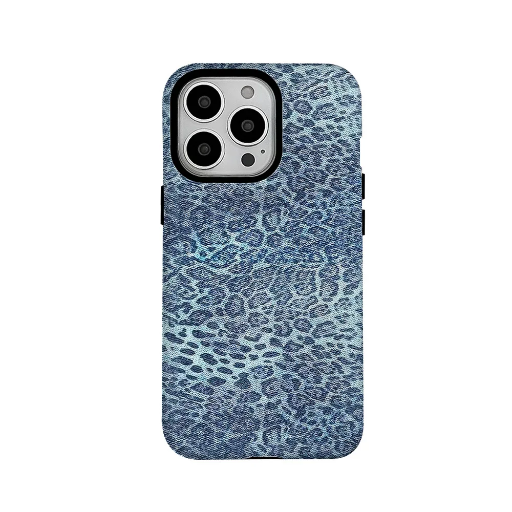 Gentle Blue Floral Fragments  2-in-1 Sturdy Chic Case for IPhone 15 14 13 Pro Max Plus Back Phone Cover for 12 11 Pro XR XS Capa