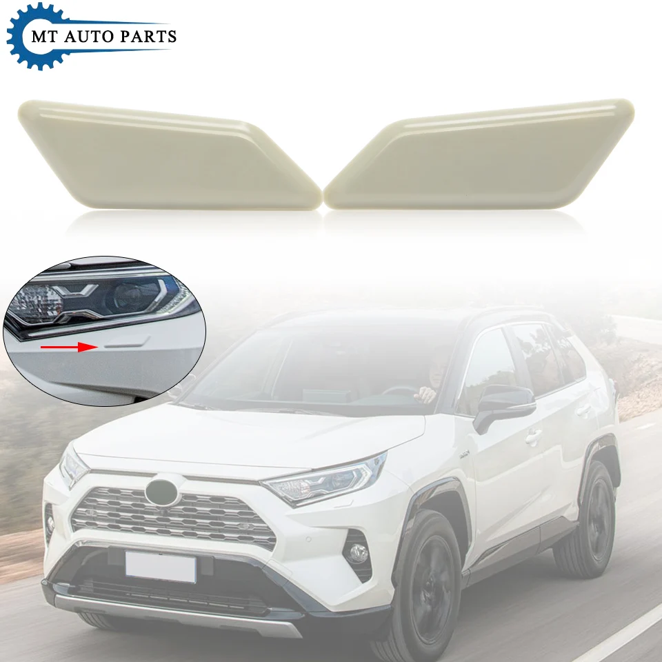 

MTAP Car Front Headlight Headlamp Washer Nozzle Cover For TOYOTA RAV 4 RAV4 V A5 2018 2019 2020 2021 Head Light Sprayer Cap