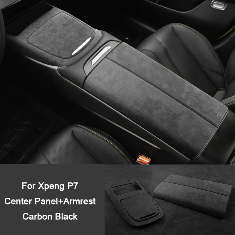 

For XiaoPeng Xpeng P7 2020 2021 2022 Super Suede Car Center Console Gear Shift Panel Trim Cover Armrest Box Lid Car Accessories