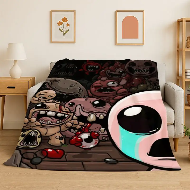 RPG Game The Binding Of Isaac Flannel Blanket,Ultra Soft Warm Plush Throw for Home Bedroom Bed Sofa Cover Office Picnic Gift Kid