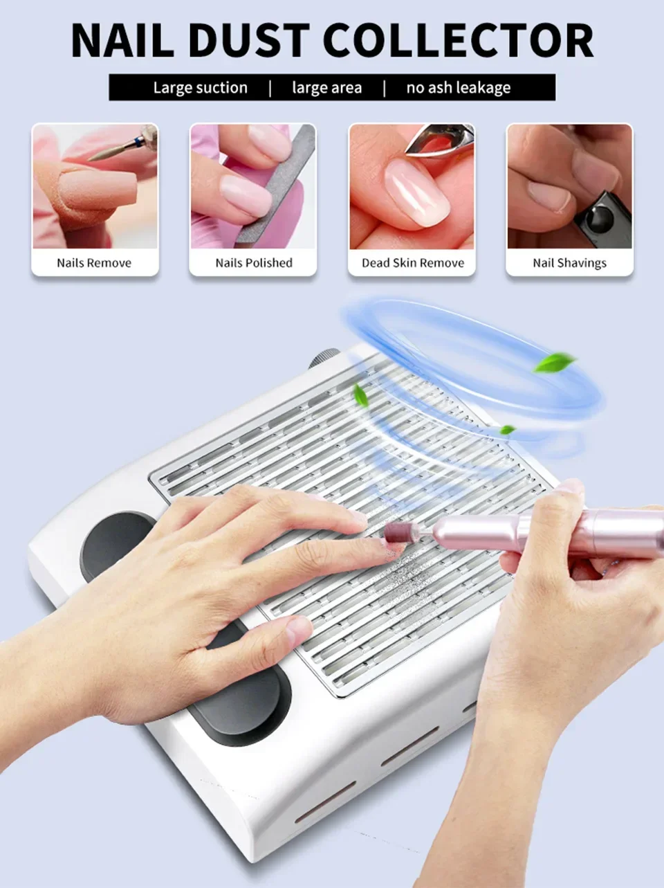 

Профессиональный мощный пылесос для ногтей с регулируемой скоростью ​ ​ Пылесборник для ногтей, съемный фильтр, вакуумный инструмент для маникюрного салона