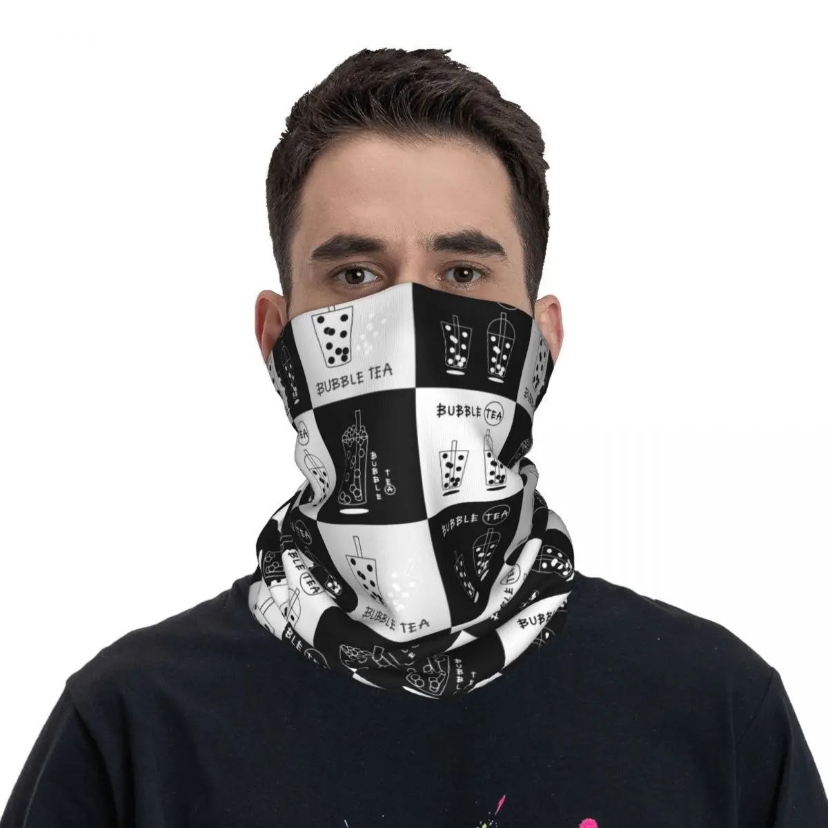 

Cute Bubble Tea Bandana Neck Gaiter Printed Mask Scarf Multi-use Cycling Scarf Outdoor Sprots for Men Women Adult Windproof