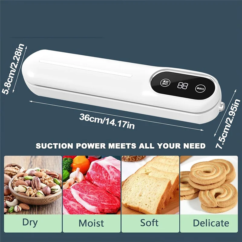 Ad24 máquina seladora a vácuo toque de sucção automática aferidor de alimentos com sistema de vácuo externo modos secos e úmidos frescos