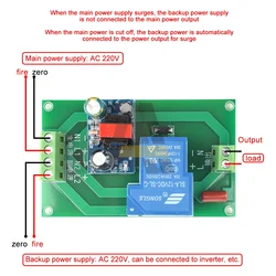 2 Channel AC Power Automatic Switch Board 220V 30A Main Standby Dual Power High-power Transfer Switch Module 110V-220V