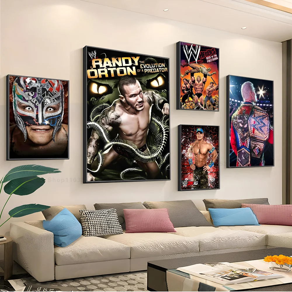 1PC W-WWE Poster Stickers art wall Murals decor Game Room Decor Gifts Kawaii HD painting Cat Cars