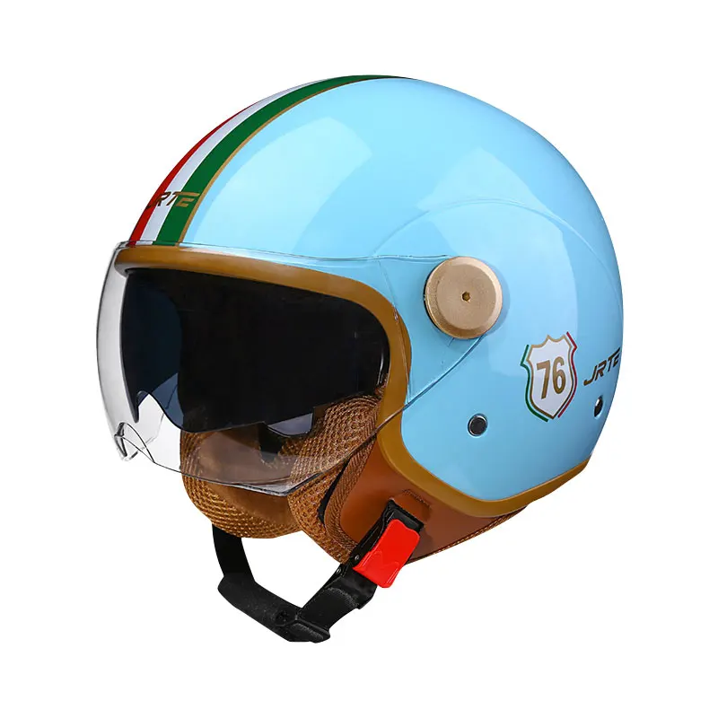 

DOT Approved 3/4 Open Half Helmet Motorcycle Helmets Dual Lens Motocross Cafe Racer Men Women Open Face Helmets Jet Helmet