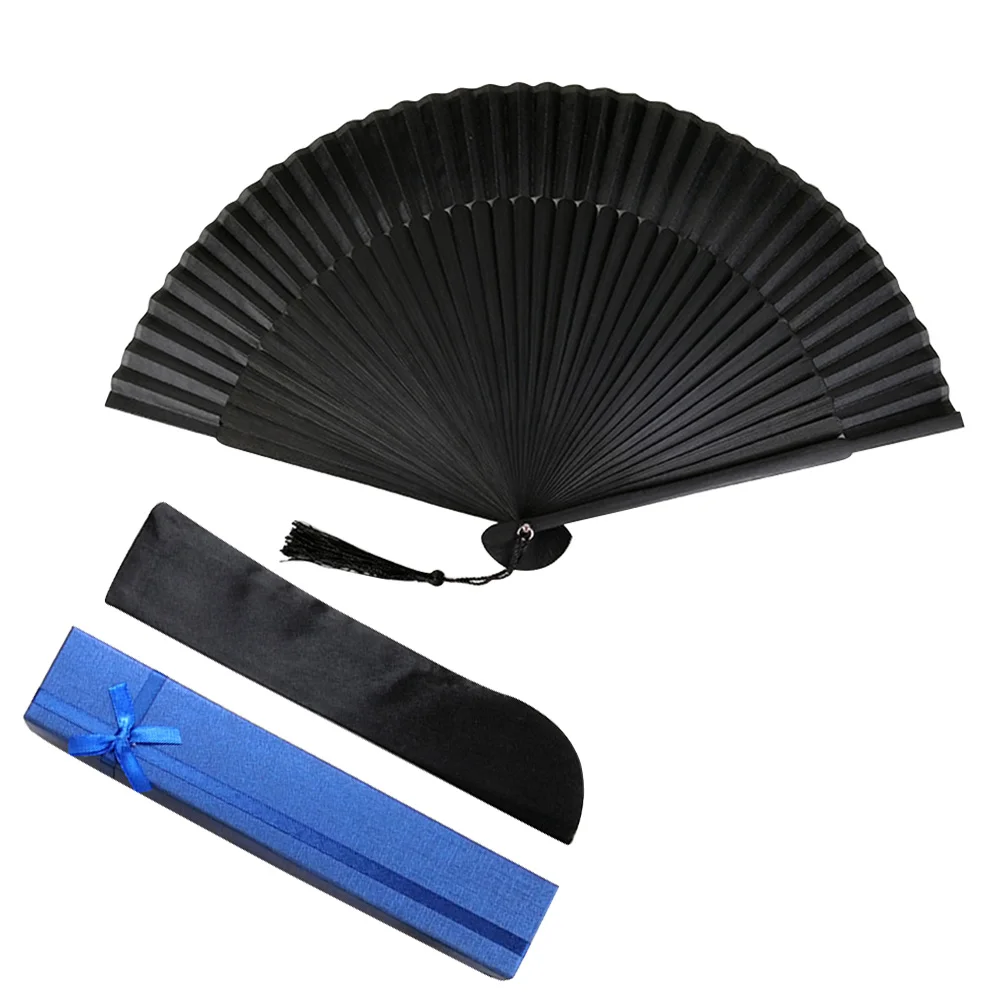 Bamboo Large Miss Man Foldable Hand Fan Men Gifts Wooden Chinese Folding Handheld