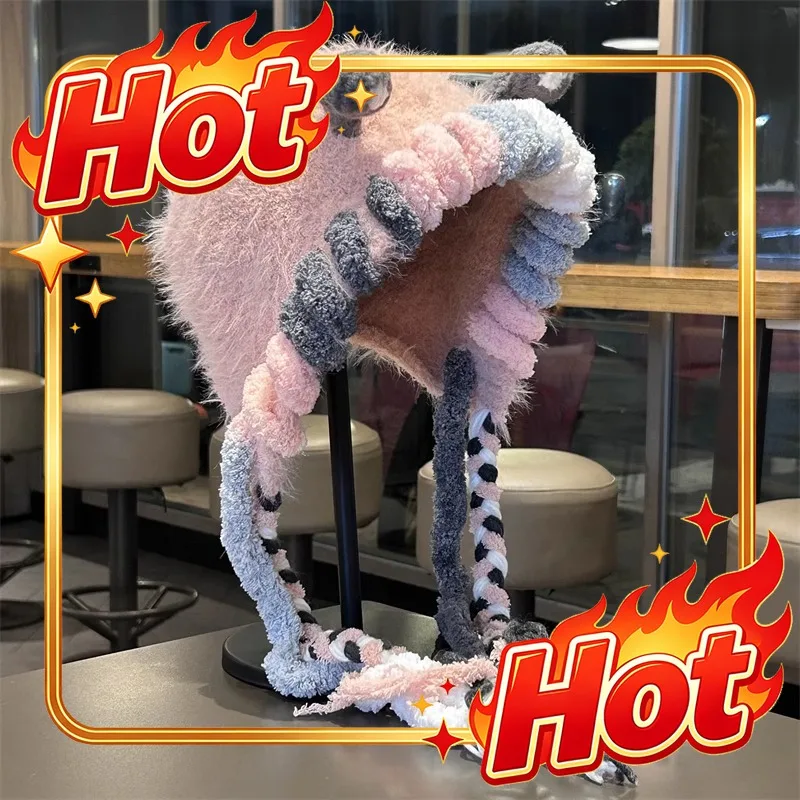 Custom Hat Adorable Plush Hat Shaped Like A Cartoon Monster, Designed To Keep Women Warm And Cozy During The Fall And Winter, Fe