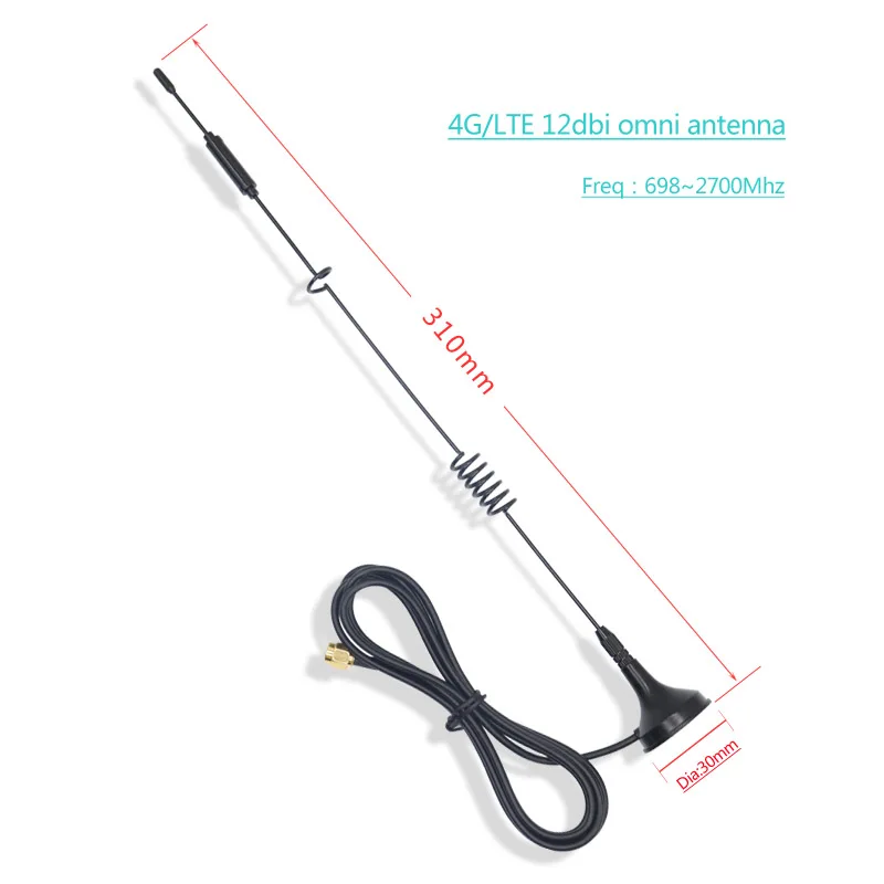 Antenne à ventouse pleine bande pour armoire DTU extérieure, amplificateur de signal, amplificateur à gain élevé, 698 ~ 2700MHz, SMA TS9, 4G, 3G,