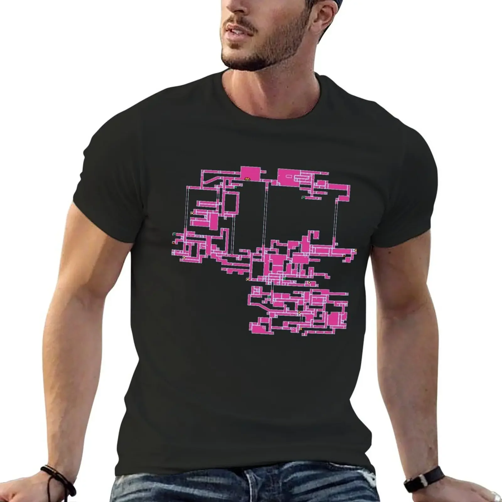 Super Metroid Map of Zebes - Original Graphics T-Shirt kawaii clothes summer tops tops cheap stuff Men's t-shirts