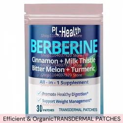 30 Patches Berberine Transdermal Patches with Cinnamon, Milk Thistle One Month Supply