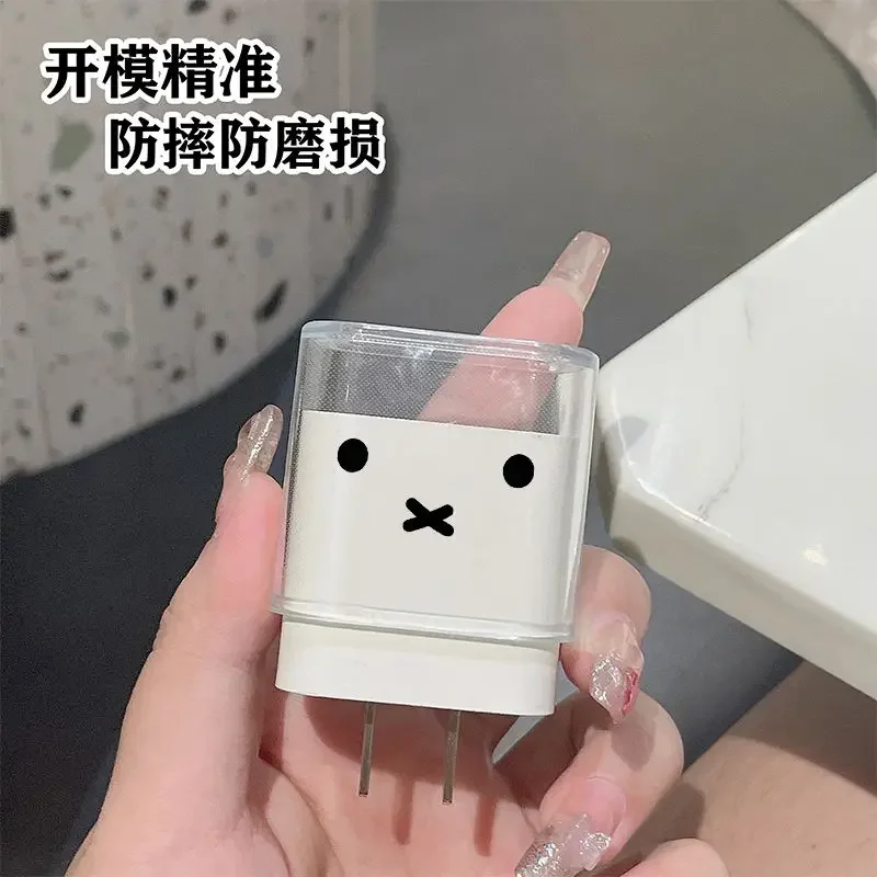 Kawaii Miffy Apple 15 16 Penutup Pelindung Kabel Data IPhone 11 12 13 14 Pro Max Pengisi Daya Cepat 20W Penutup Pelindung Kabel Pengisi Daya