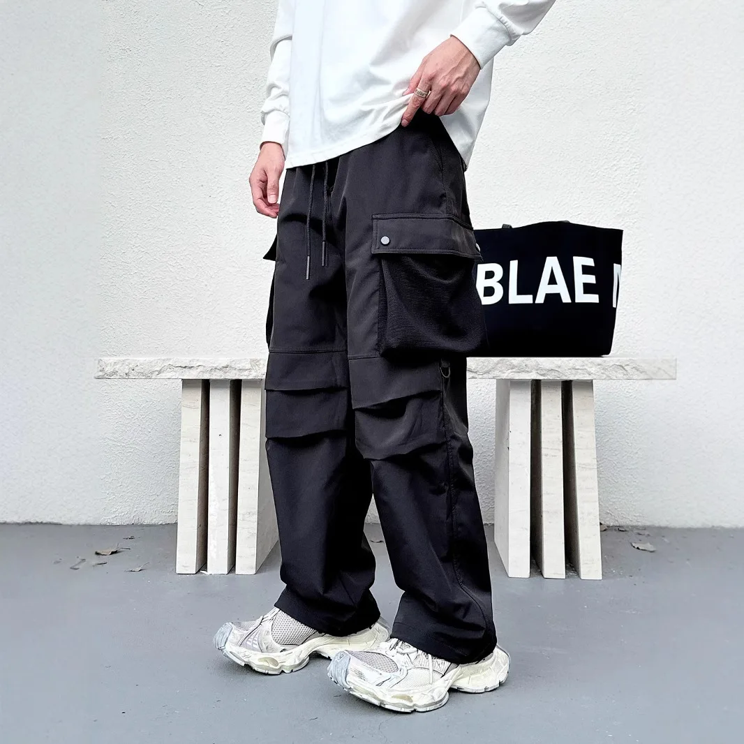 

Men's Outdoor Cargo Pants Straight Leg Wide Leg Umbrella Soldier Pants Mountain Series Men's Faion Urban Sle Cotton Summe...