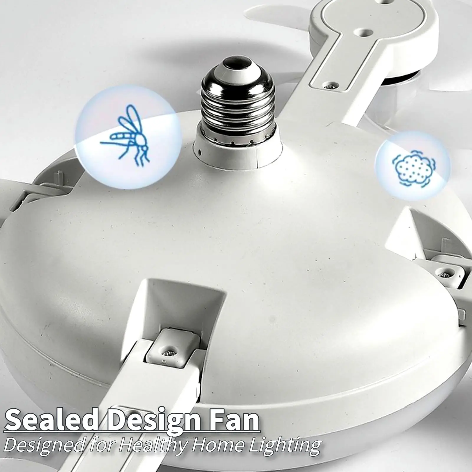 Screw in Ceiling Fan with Remote Control Light Bulb Dimmable 3 Color Temperatures & 3 Wind Speeds for Bedroom, Kitchen (4 Head) view 6