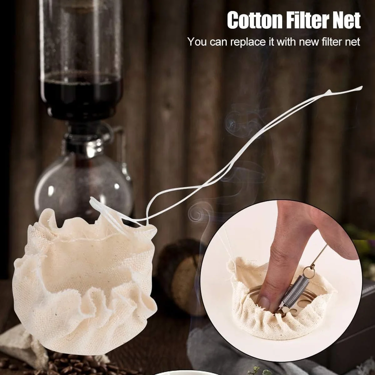 10/30Pcs Replacement Cotton Coffee Filter, Cloth for Syphon Coffee Maker, Cloth Unbleached, Siphon Compatible Drip