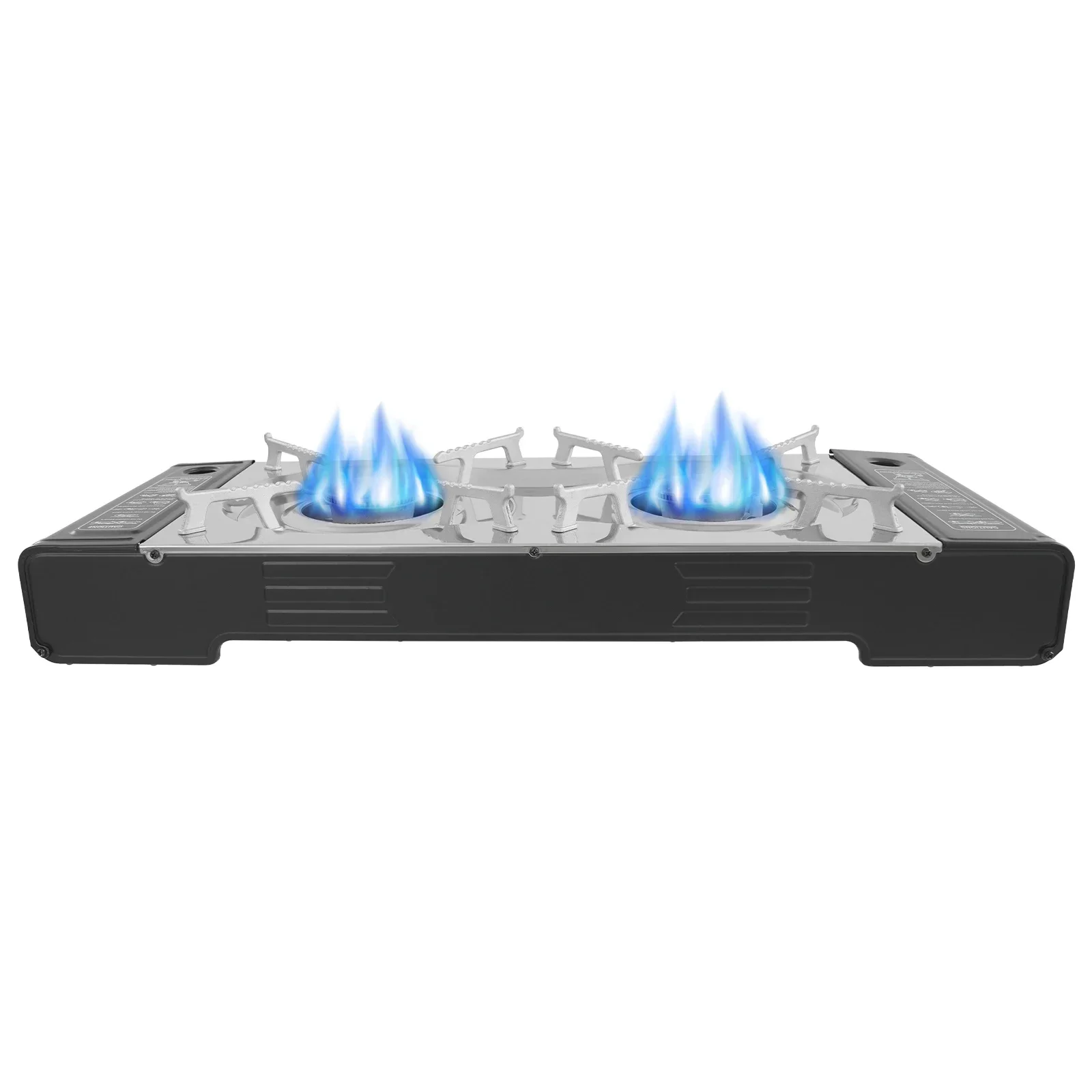 2-in-1 gasfornuis 2-pits met grillplaat, campinggasfornuis met bakplaat + grill, kampeerfornuis voor reizen, buiten koken