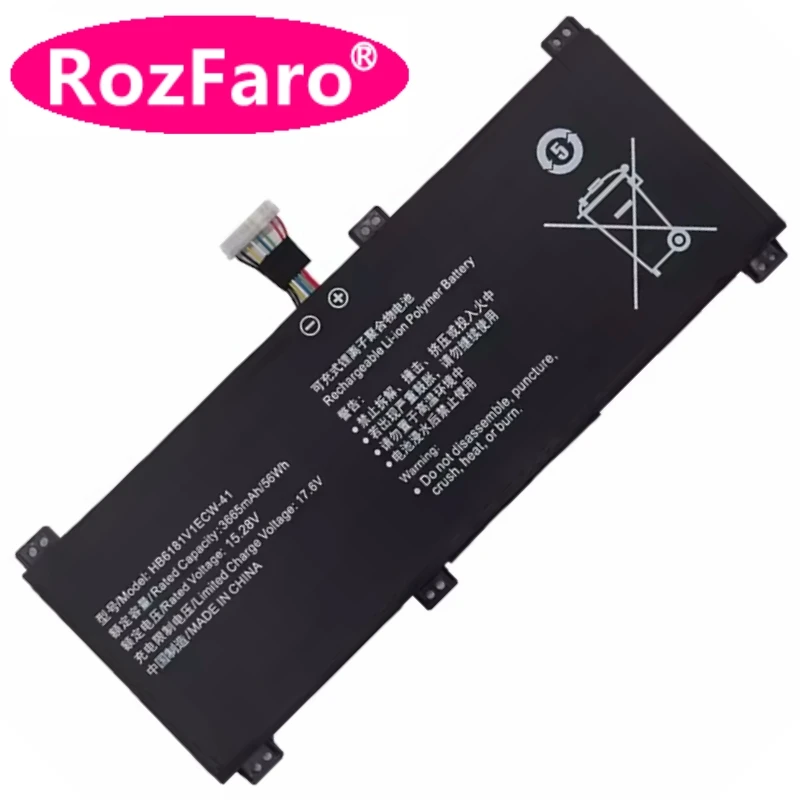 

RozFaro HB6181V1ECW-41 HB6081V1ECW-22B Laptop Battery For Huawei Matebook D 16 2022 HVY-WAP9 HVY-WAP9W HLY-W19RP HBL-W19 HBL-W29