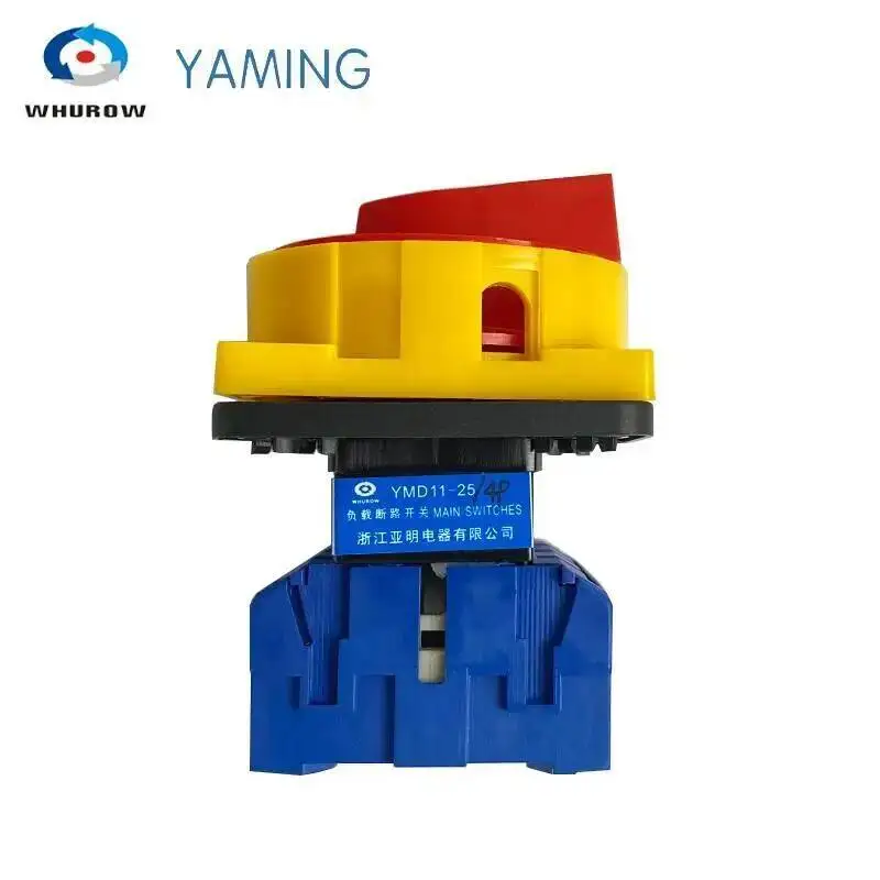 Isolator Switch On-off 2 Position 4P 25A Manual Transfer Rotary Padlock Red/yellow Cam Changeover Selector Manufacturer YMD11-25