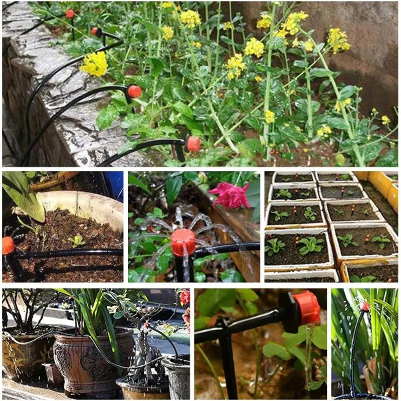 50m Gartenbewässerungsschlauch 4/7mm PVC Mikrobewässerungsrohr Tropfbewässerungsschlauch Sprinkler 1/4'' Rasen Balkon Gewächshaus – Detail 6