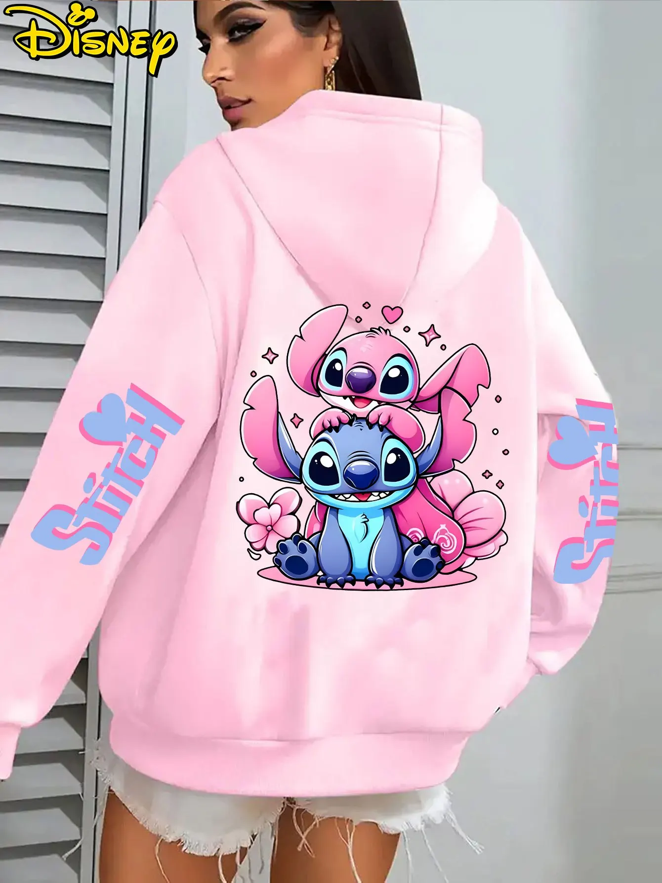 

Осень 2022, новая женская толстовка с капюшоном и принтом ангела Диснея, пуловер с карманом-кенгуру, одежда Y2k, топы