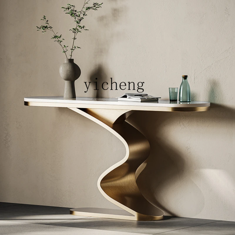 

Light Luxury High-end Entrance Table Living Room Entrance Door Against Wall End View Table Aisle Corridor Shelf